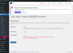 Page screenshot: Elementor → Tools → Maintenance Mode