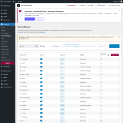 Page screenshot: Elementor → Element Manager