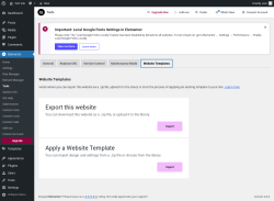 Page screenshot: Elementor → Tools → Website Templates