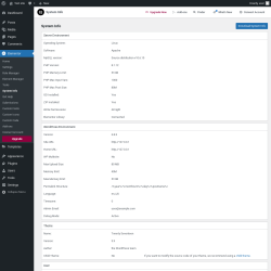 Page screenshot: Elementor → System Info