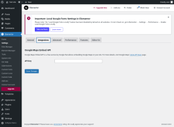 Page screenshot: Elementor → Settings → Integrations