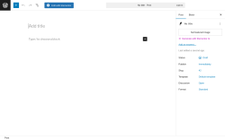 Page screenshot: Add Post ‹ Test site — WordPress