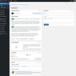 Page screenshot: Dashboard ‹ Test site — WordPress