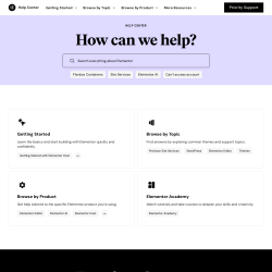 Page screenshot: Elementor &rarr; Get Help