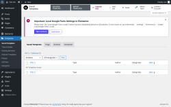 Page screenshot: Templates