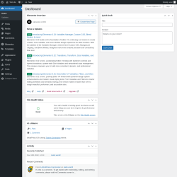 Page screenshot: Dashboard &lsaquo; Test site &mdash; WordPress