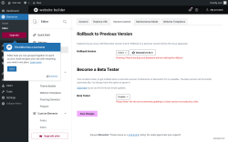 Page screenshot: Elementor &rarr; Editor &rarr; Tools &rarr; Version Control