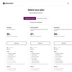 Page screenshot: Elementor &rarr; Upgrade