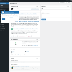 Page screenshot: Dashboard &lsaquo; Test site &mdash; WordPress