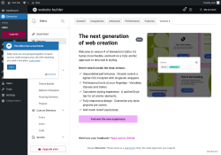 Page screenshot: Elementor &rarr; Editor &rarr; Settings &rarr; Version 4