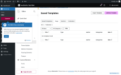 Page screenshot: Elementor &rarr; Editor &rarr; Templates &rarr; Page