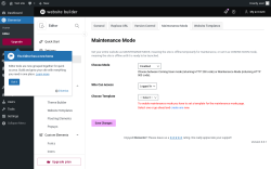 Page screenshot: Elementor &rarr; Editor &rarr; Tools &rarr; Maintenance Mode