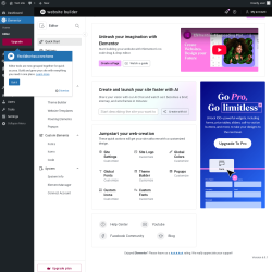 Page screenshot: Elementor &rarr; Editor