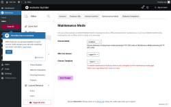 Page screenshot: Elementor &rarr; Editor &rarr; Tools &rarr; Maintenance Mode