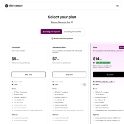 Page screenshot: Elementor &rarr; Upgrade