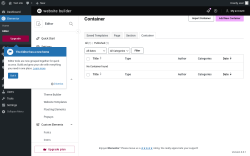 Page screenshot: Templates &rarr; Container