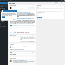 Page screenshot: Dashboard &lsaquo; Test site &mdash; WordPress
