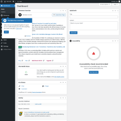 Page screenshot: Dashboard &lsaquo; Test site &mdash; WordPress
