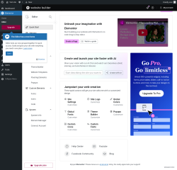 Page screenshot: Elementor &rarr; Editor