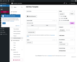 Page screenshot: Templates &rarr; Add New Template