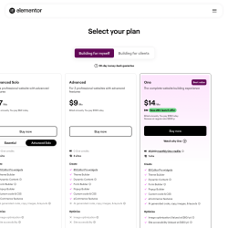 Page screenshot: Elementor &rarr; Upgrade