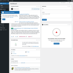 Page screenshot: Dashboard &lsaquo; Test site &mdash; WordPress