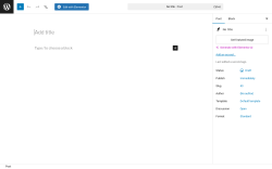 Page screenshot: Add Post &lsaquo; Test site &mdash; WordPress