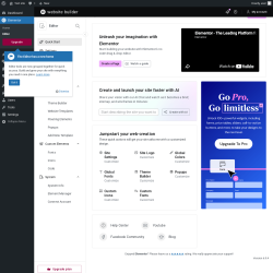Page screenshot: Elementor &rarr; Editor