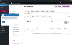 Page screenshot: Templates