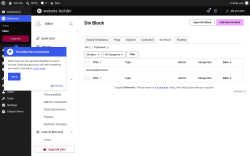 Page screenshot: Templates &rarr; Div Block