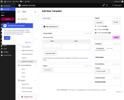 Page screenshot: Templates &rarr; Add New Template