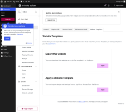 Page screenshot: Elementor &rarr; Editor &rarr; Tools &rarr; Website Templates