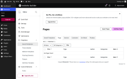 Page screenshot: Elementor &rarr; Editor &rarr; Templates &rarr; Page