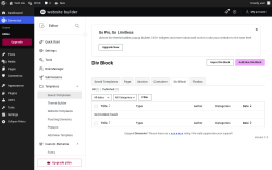 Page screenshot: Elementor &rarr; Editor &rarr; Templates &rarr; Div Block