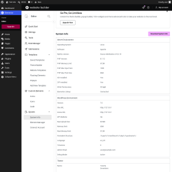 Page screenshot: Elementor &rarr; Editor &rarr; System