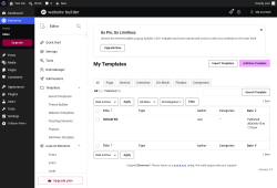Page screenshot: Templates