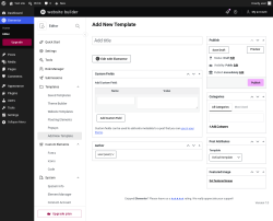 Page screenshot: Templates &rarr; Add New Template