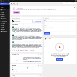 Page screenshot: Dashboard &lsaquo; Test site &mdash; WordPress
