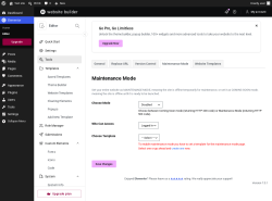 Page screenshot: Elementor &rarr; Editor &rarr; Tools &rarr; Maintenance Mode