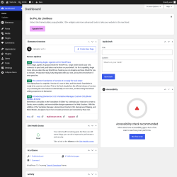 Page screenshot: Dashboard &lsaquo; Test site &mdash; WordPress