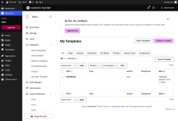 Page screenshot: Templates