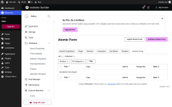 Page screenshot: Templates &rarr; Atomic Form