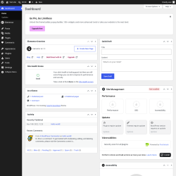 Page screenshot: Dashboard &lsaquo; Test site &mdash; WordPress