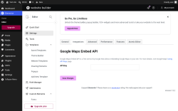 Page screenshot: Elementor &rarr; Editor &rarr; Settings &rarr; Integrations