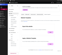 Page screenshot: Elementor &rarr; Editor &rarr; Tools &rarr; Website Templates