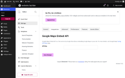 Page screenshot: Elementor &rarr; Editor &rarr; Settings &rarr; Integrations