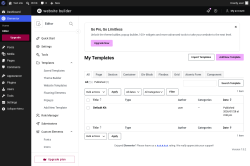 Page screenshot: Templates