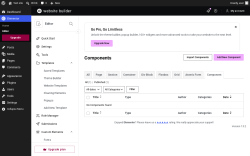 Page screenshot: Templates &rarr; Component
