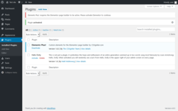 Page screenshot: Plugins &lsaquo; Test site &mdash; WordPress