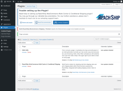 Page screenshot: Plugins ‹ Test site — WordPress